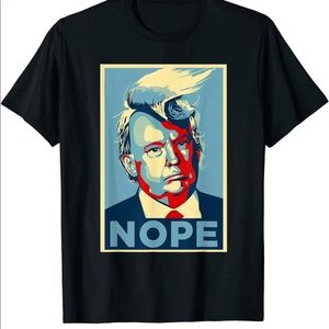Nope Funny Trump Hair Watercolor Cool T-Shirt M
